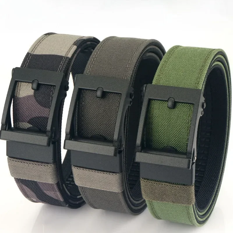 Casual outdoor automatische gespriem Heren dikke en harde sport tactische riem Nylon materiaal