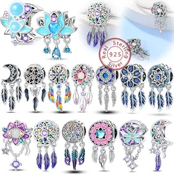 100% 925 Sterling Silver Best Wishes Shiny Dreamcatcher Net Series Charms Beads Fit 3mm Original Bracelets DIY Gift Fine Jewelry
