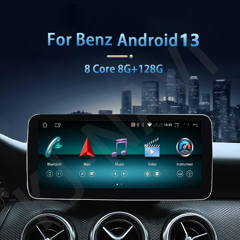 Carplay Stereo Auto IPS Android 13 For Mercedes Benz C-Class W205 / GLC-Class X253 / V-Class W446 2015 - 2018 GPS Navigation BT