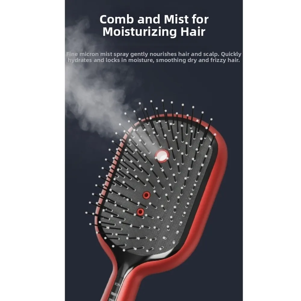 Multi-Function Red Light Spray Massage Comb Hair Care Anti-Frizz Electric Spray Hair Brush Scalp Nourish Portable