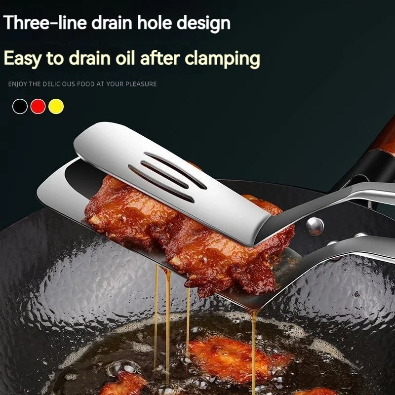 Kitchen Gadgets Adjustable BBQ Tongs Stainless Steel Locking Cooking Tongs with Silicone Tips Non-Slip Food Tongs for kitchen