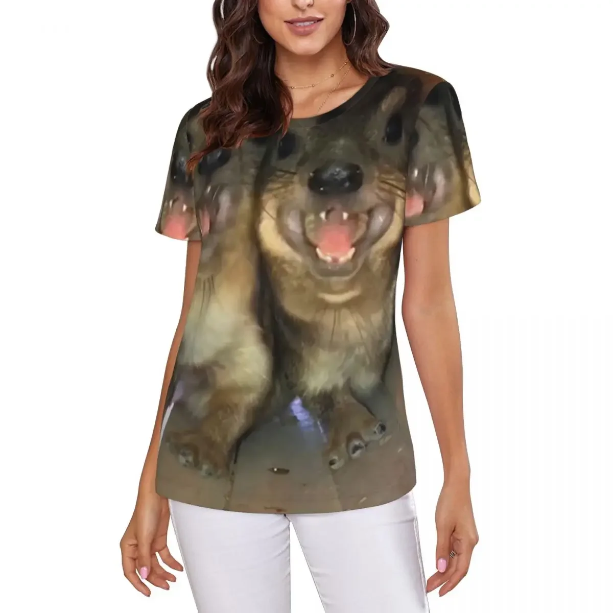Rock Hyrax Funny Meme T-Shirt Women Short Sleeve T Shirts Round Neck Clothing Cotton Summer Tees Streetwear