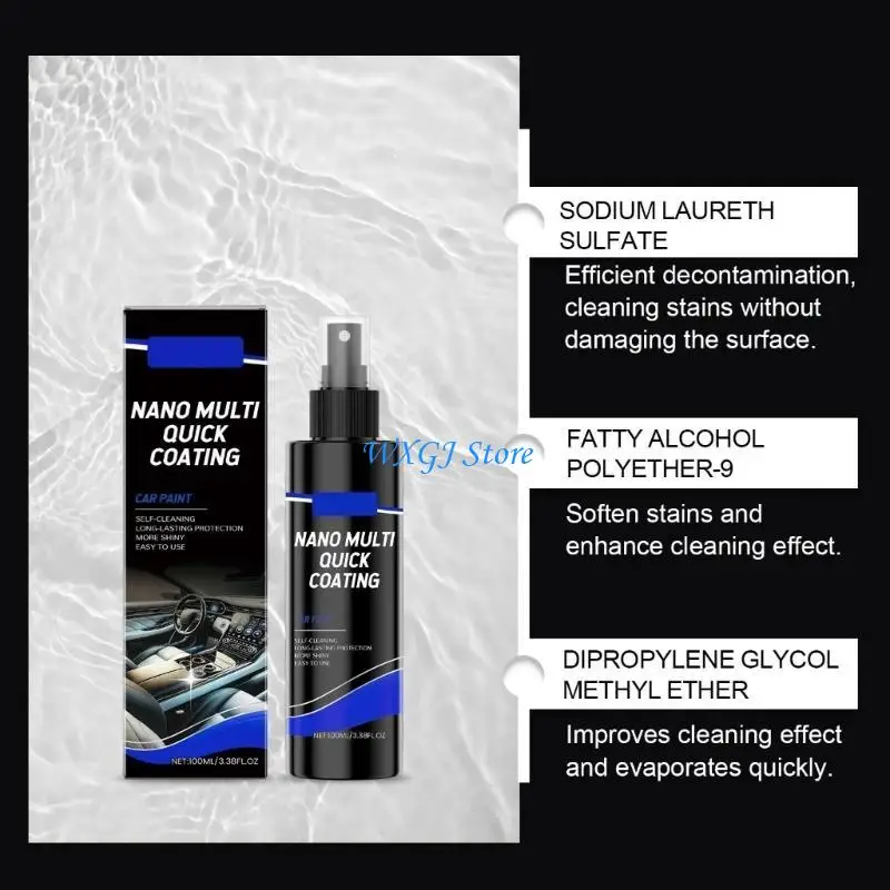 37JE Efficient Car Interior Cleaner 100ml Carpet Cleaner for Leather Fabric Surfaces