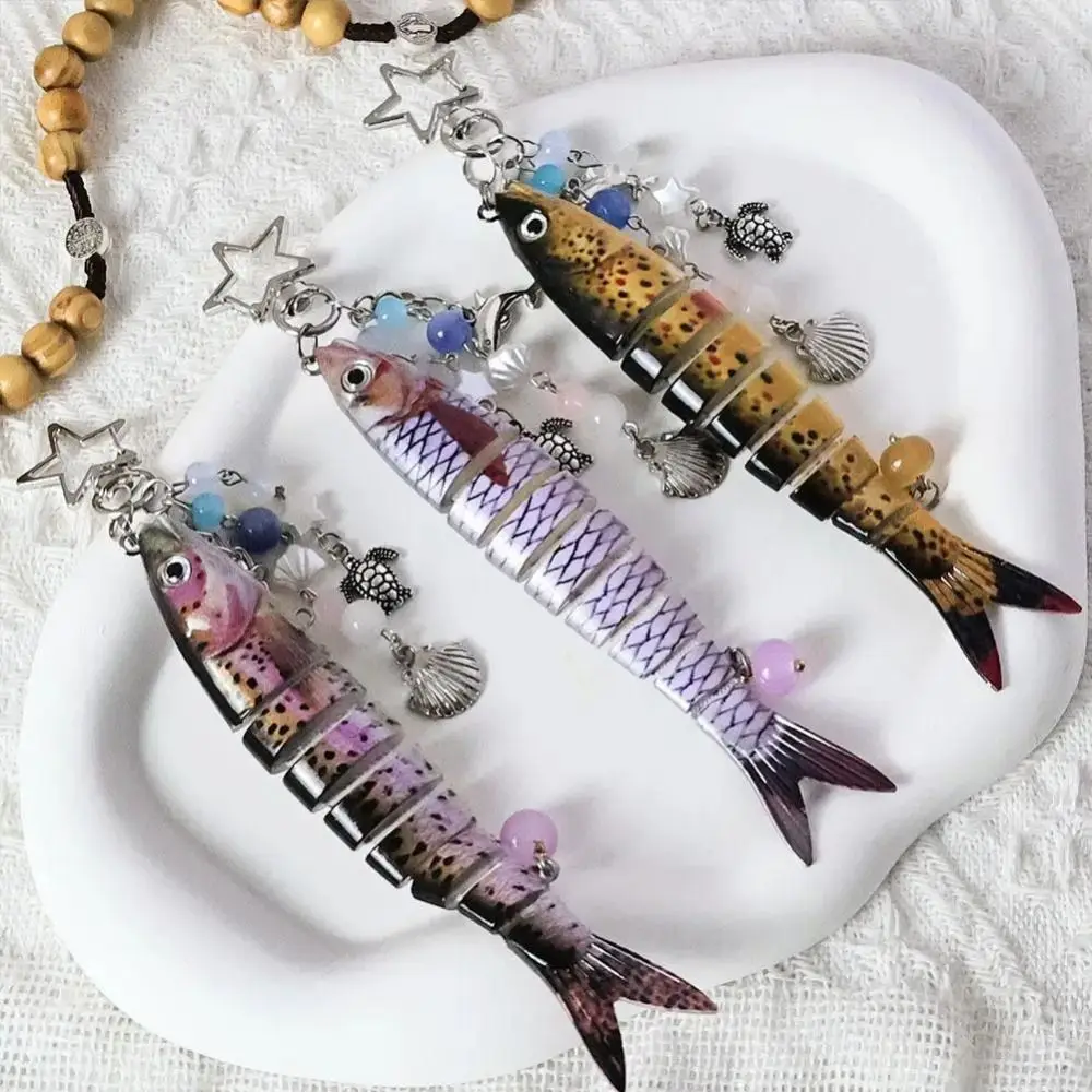 High-precision Handmade Fish Keychains Bionic Design Hanging Decor Artificial Fish Pendant Phone Lanyard Lifelike