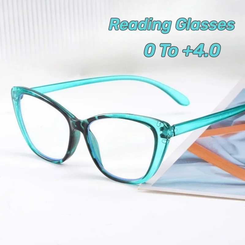 

Fashionable Cat-eye Blue-light-blocking Presbyopia Glasses Large-frame Comfortable Unisex Reading Glasses with Plus Diopters