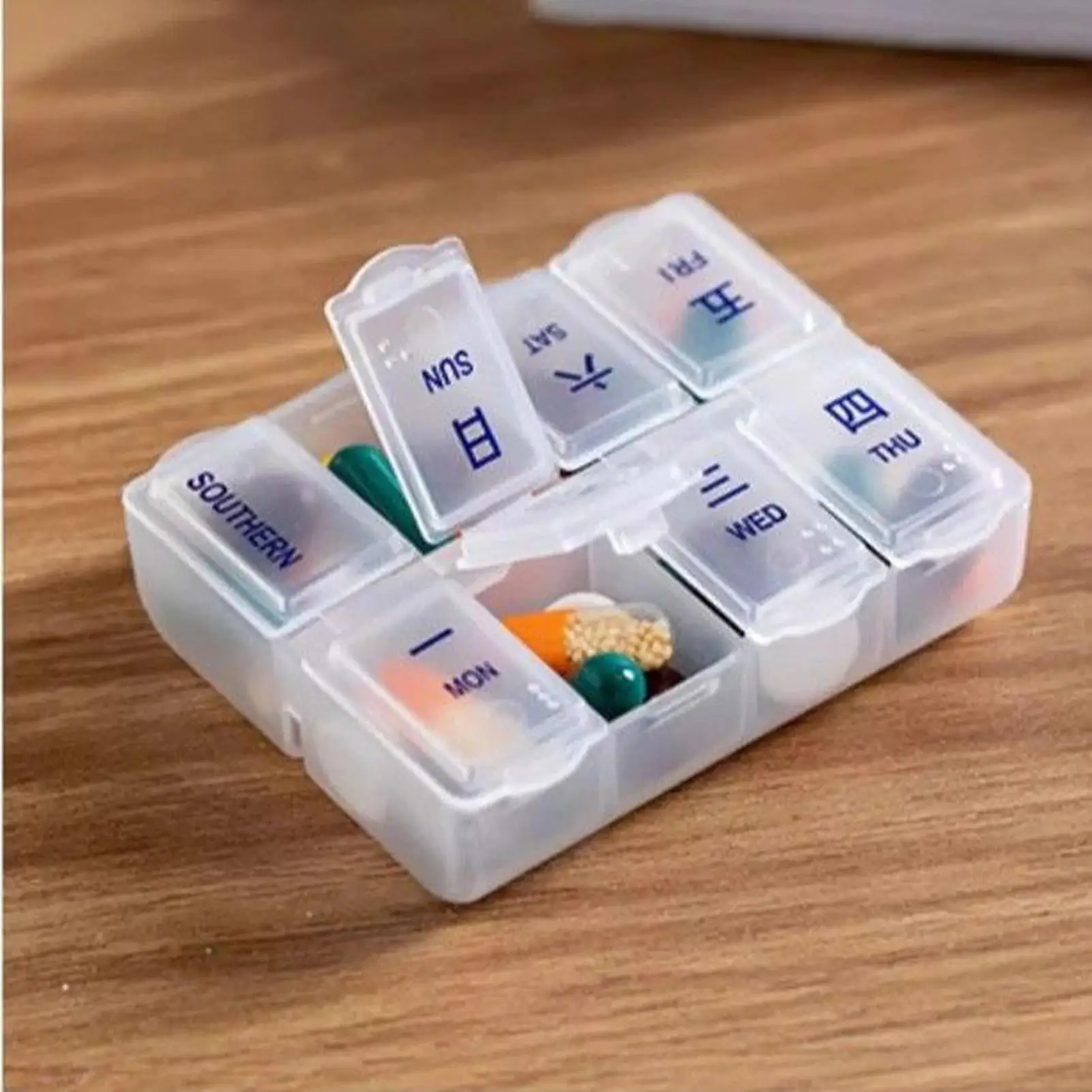 8 Grids Weekly Pill Organizer Pillbox 7-day Medicine Box Supplement Container Travel Portable Pill Cases For The Elder