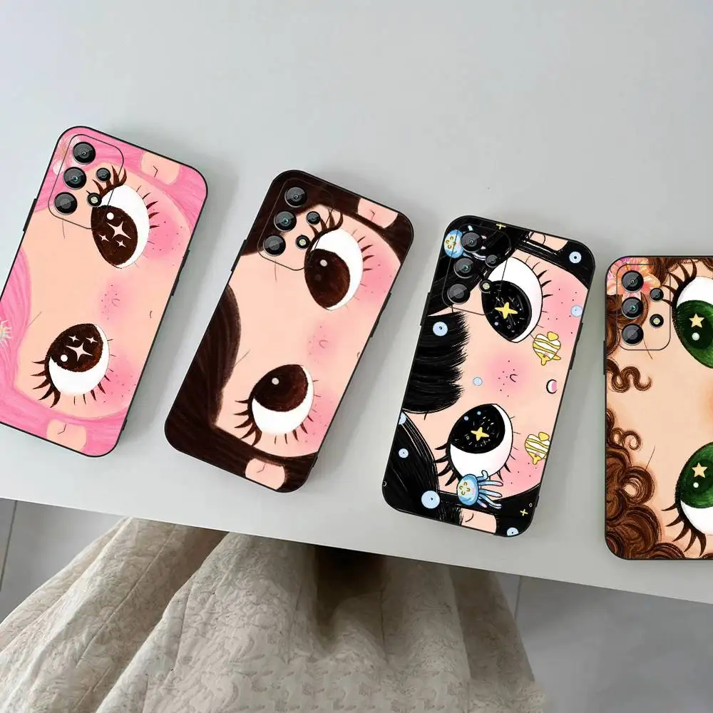 Clmj BIG EYES COMIC GIRL Phone Case For Samsung A 52 53 21 32 13 12 71 31 51 40 72 73 70 22 42 50 30 20 21 Shell