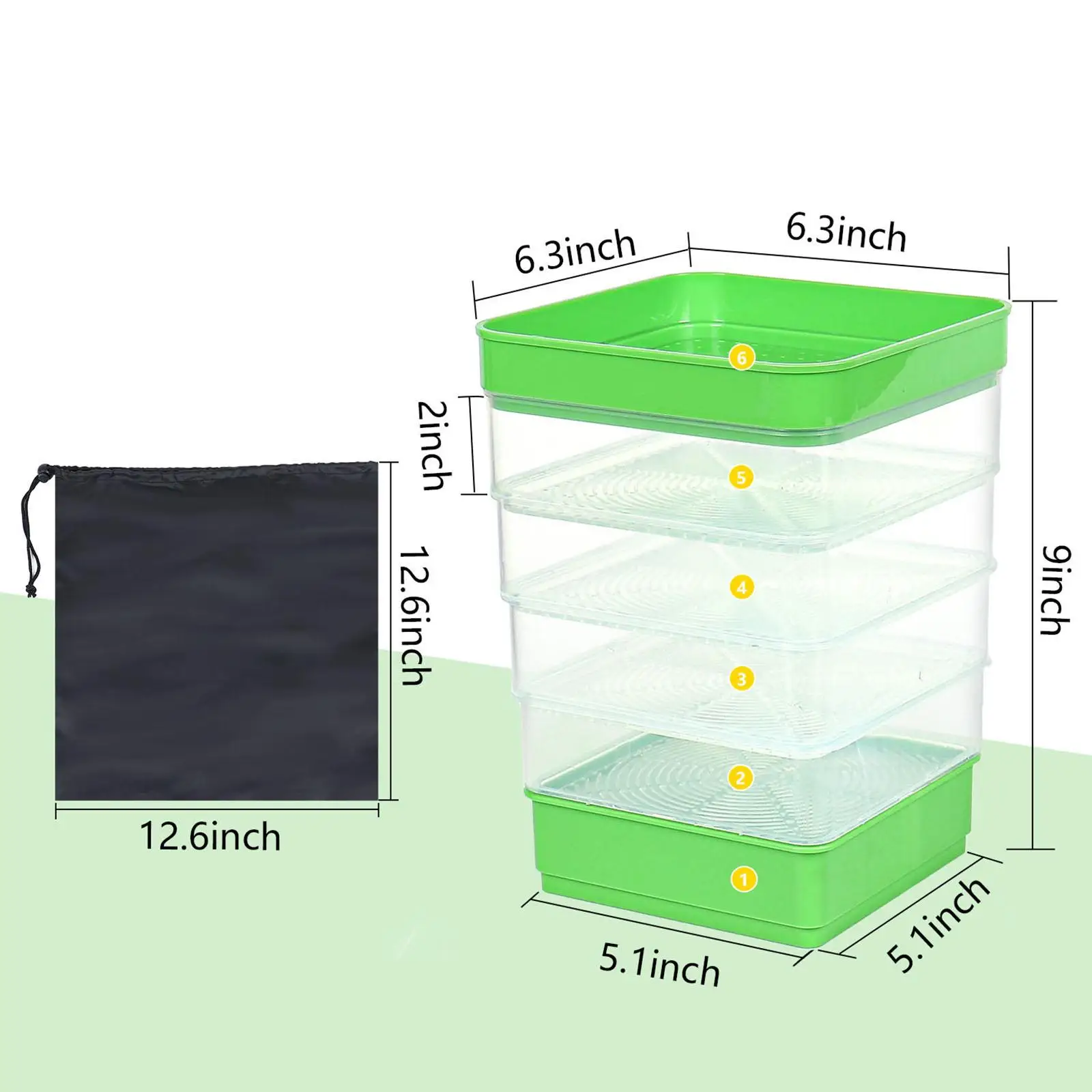 Seed Sprouter Kits Square Multifunctional Sprouts Grower Microgreens Propagator