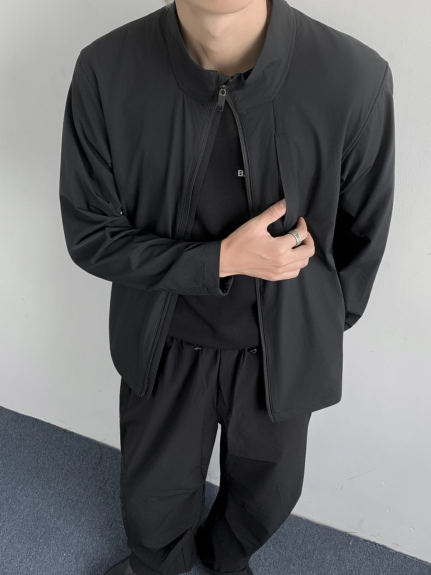 

Bla Stand Collar Men's Summer Thin Outdoor Sport Climbing Jaet Haome Sun Protection Clothing Street Sle Coat