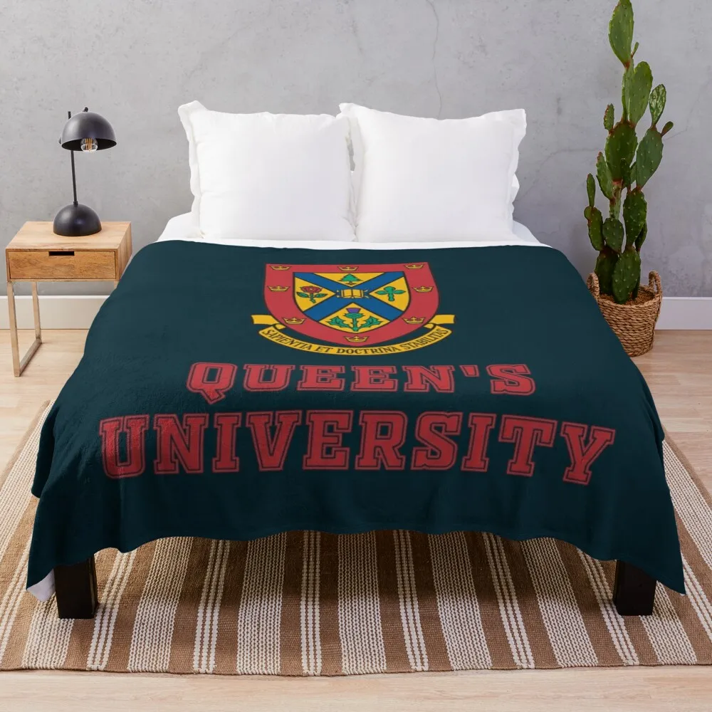 

Queen's University Throw Blanket Retros warm winter Flannels Blankets For Sofas Blankets