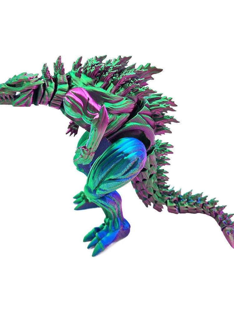 Ornement de bureau Dragon imprimé en 3D, grande bouche, animaux dinosaures, artisanat pour la maison et le bureau, figurines imprimées, cadeaux de noël