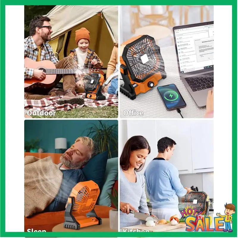 

A53T USB перезаряжаемый вентилятор для палатки с подсветкой, портативный вентилятор для кемпинга для приключений на открытом воздухе