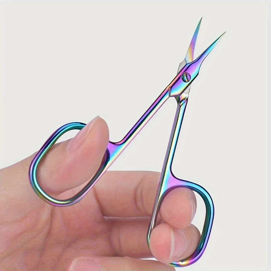 Stainless Steel Curved Tip Thin Blade Cuticle Scissors Nail Clippers Trimmer Manicure Tools Eyebrow Tools Dead Skin Remover image 3