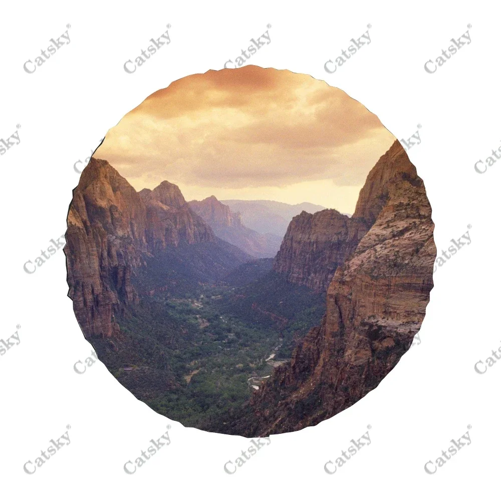 Grand Sight Canyon Print Car Spare Tire Cover Waterproof Protect for Truck SUV RV Trailer Auto Accessories Camping 14-17inch