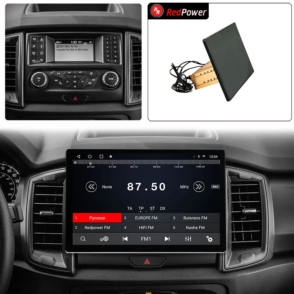 12.95 بوصة راديو السيارة redpower HiFi لفورد رينجر 2015 2022 أندرويد 10.0 مشغل دي في دي الصوت والفيديو DSP CarPlay 2 Din