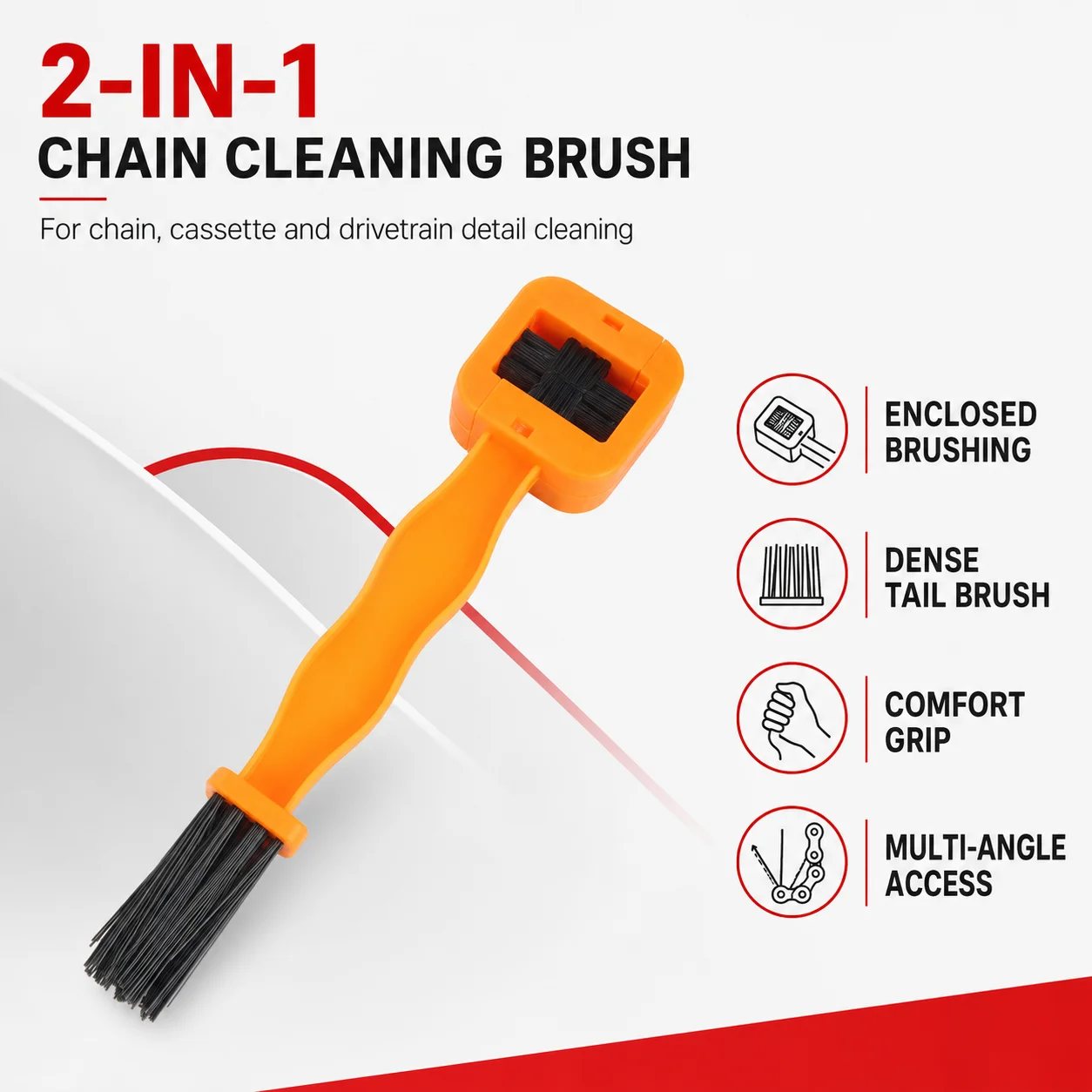 PINMOAP 1PC Motorcycle Bike Chain Cleaning Brush Durable Chain Scrubber Tool For Bicycle Mtb Road Cycling Gear Maintenance