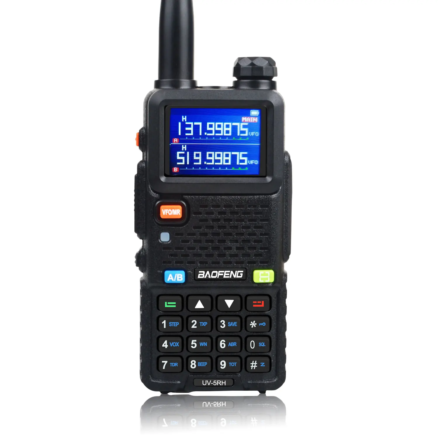 Baofeng UV-5RH 7W VHF UHF 136-174MHz 220-260MHz 400-520MHz Tri-Bands 999Ch Frequency Search Weather Forecast FM Walkie Talkie