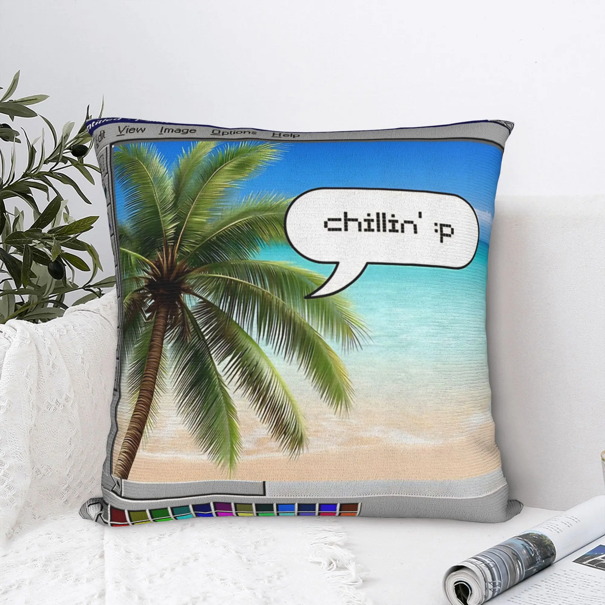 Frutiger Aero Computer Retro Digital Square Pillowcases Polyester Bed Car  Cushion Case Cute Decor Pillowcase 45*45