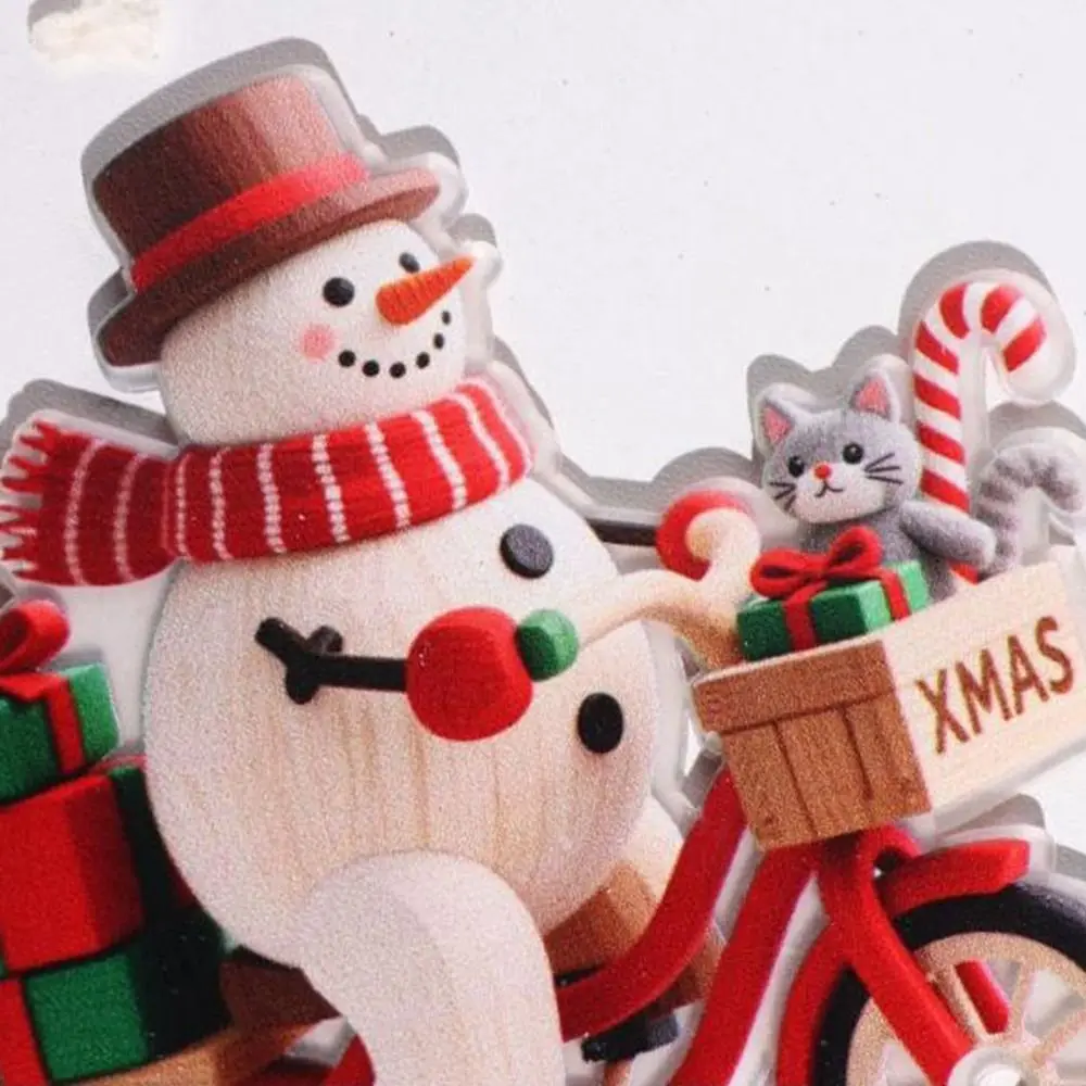 

Acrylic Santa Claus Figurine Cute Decorative Snowman Bicycle Decoration Cartoon Christmas Ornament Holiday Ornaments