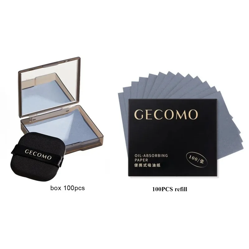 100 Sheets Portable Face Oil Absorbing Paper With Mirror Case Beauty Woman Facial Care Paper Absorbs Facial Fat Beauty C543