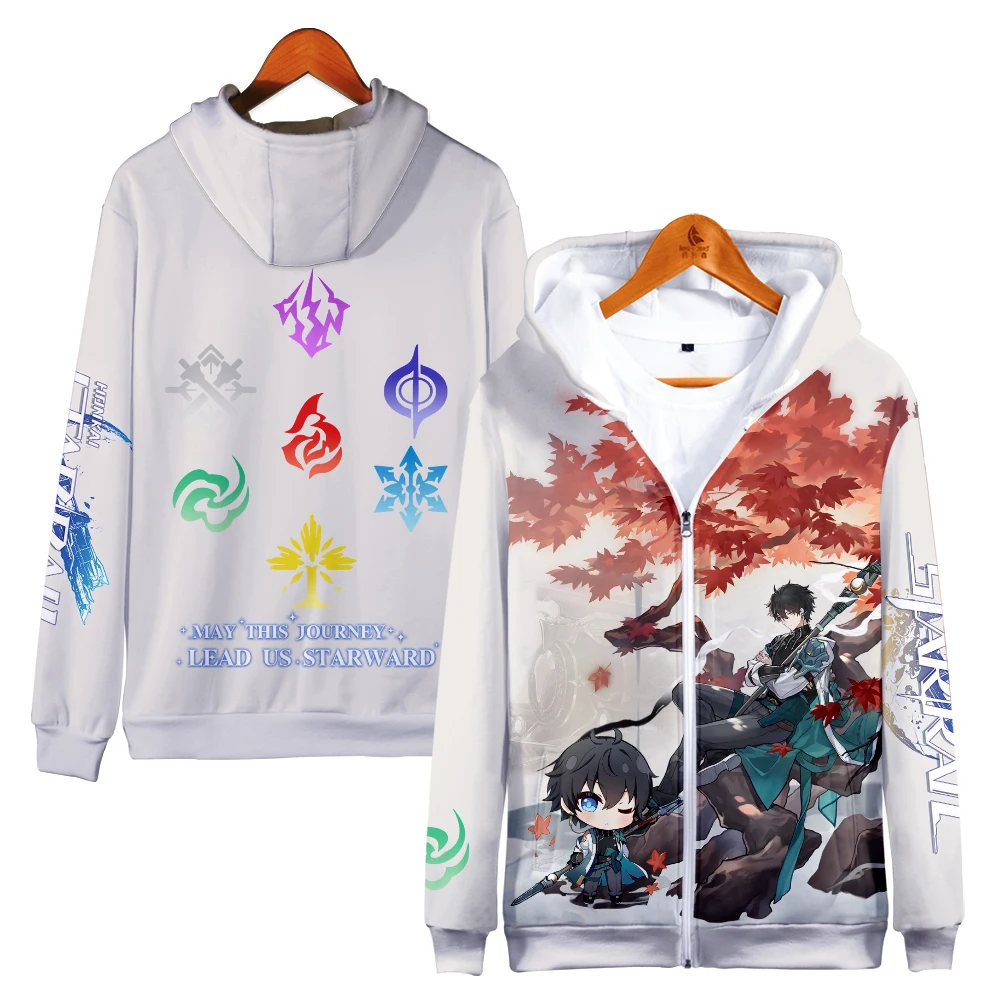 2024 Honkai Star Rail Anime Zipper Sweatshirt Long Sleeve Men Women's Hoodie Harajuku Streetwear 2023 New Game 3D Clothes