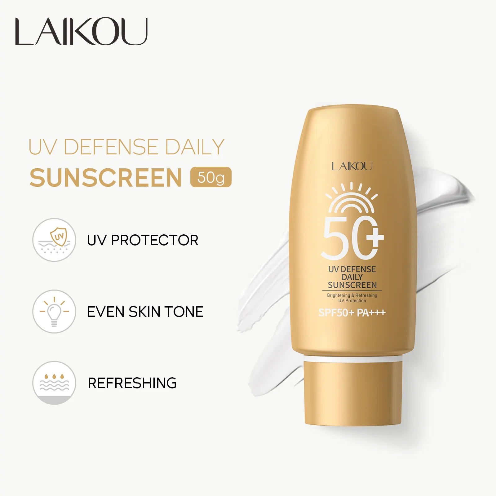 LAIKOU 50g Isolation Sunscreen Cream Sunblock SPF 50+ PA+++ Anti UV Hydrating Face Care Sunscreen Milk Sun Protective Cream