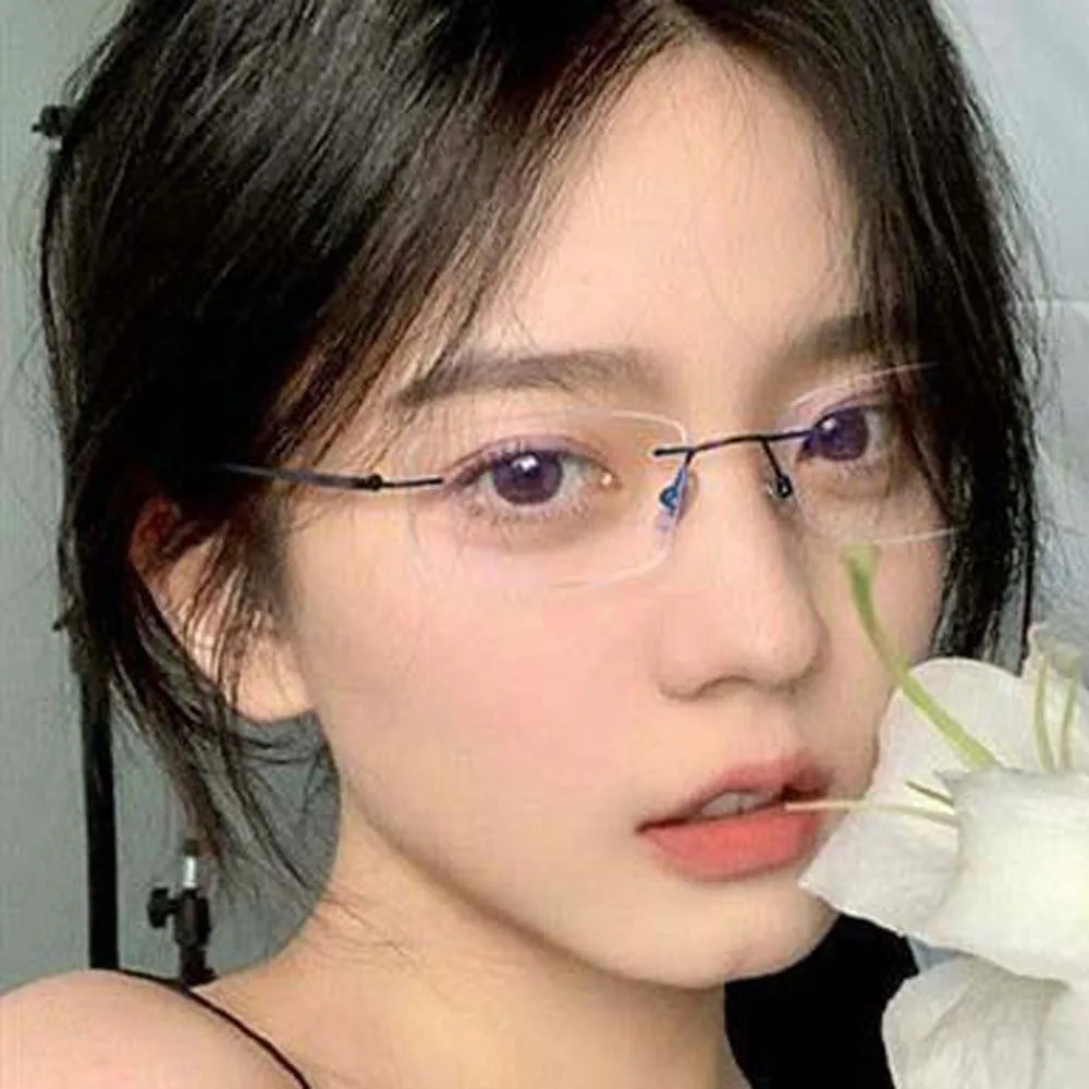

Alloy Frameless Reading Glasses Resin Costume Accessory Unisex Presbyopic Glasses Waterproof Decorative Elderly Reading Eyewear