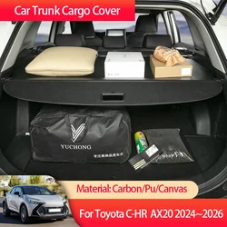 For Toyota C-HR AX20 MK2 2th 2Gen 2024~2026 2025 Car Trunk Cargo Cover Luggage Storage Rear Boot Tray Security Shielding Shade