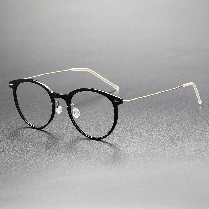 جديد خفيفة 4.7 جرام وجه صغير التيتانيوم إطارات النظارات للرجال النساء الدنمارك مصمم النظارات البصرية إطار النظارات المستديرة