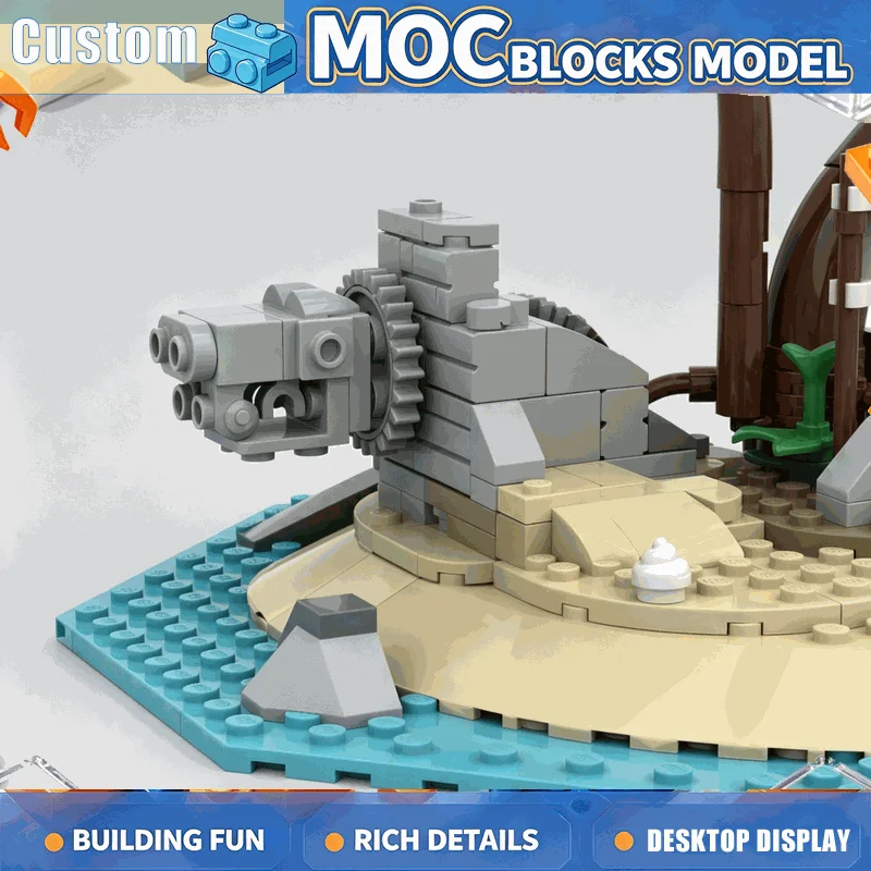 241PCS Tropical Island Shipwreck Building Blocks Seaside Adventure Scene Model Creative DIY Assembly Toy Display Collection Gift