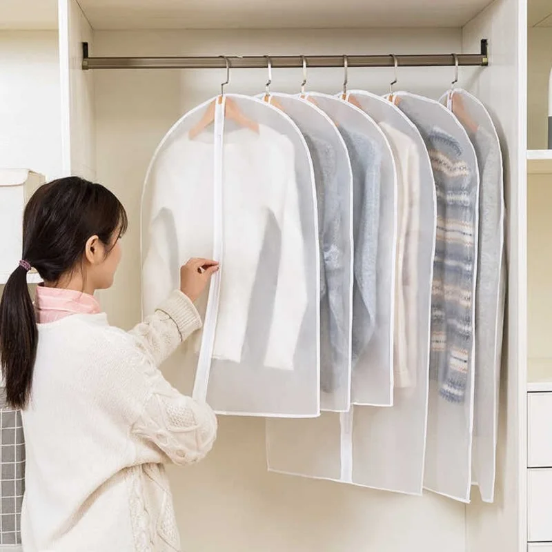 Staubdichte Kleidungsabdeckung, wasserdicht, vollständig geschlossene Kleidung, Staubschutz, Anzug, Kleid, Schutz, hängende Kleidersäcke, Schrank-Organizer – Detail 2