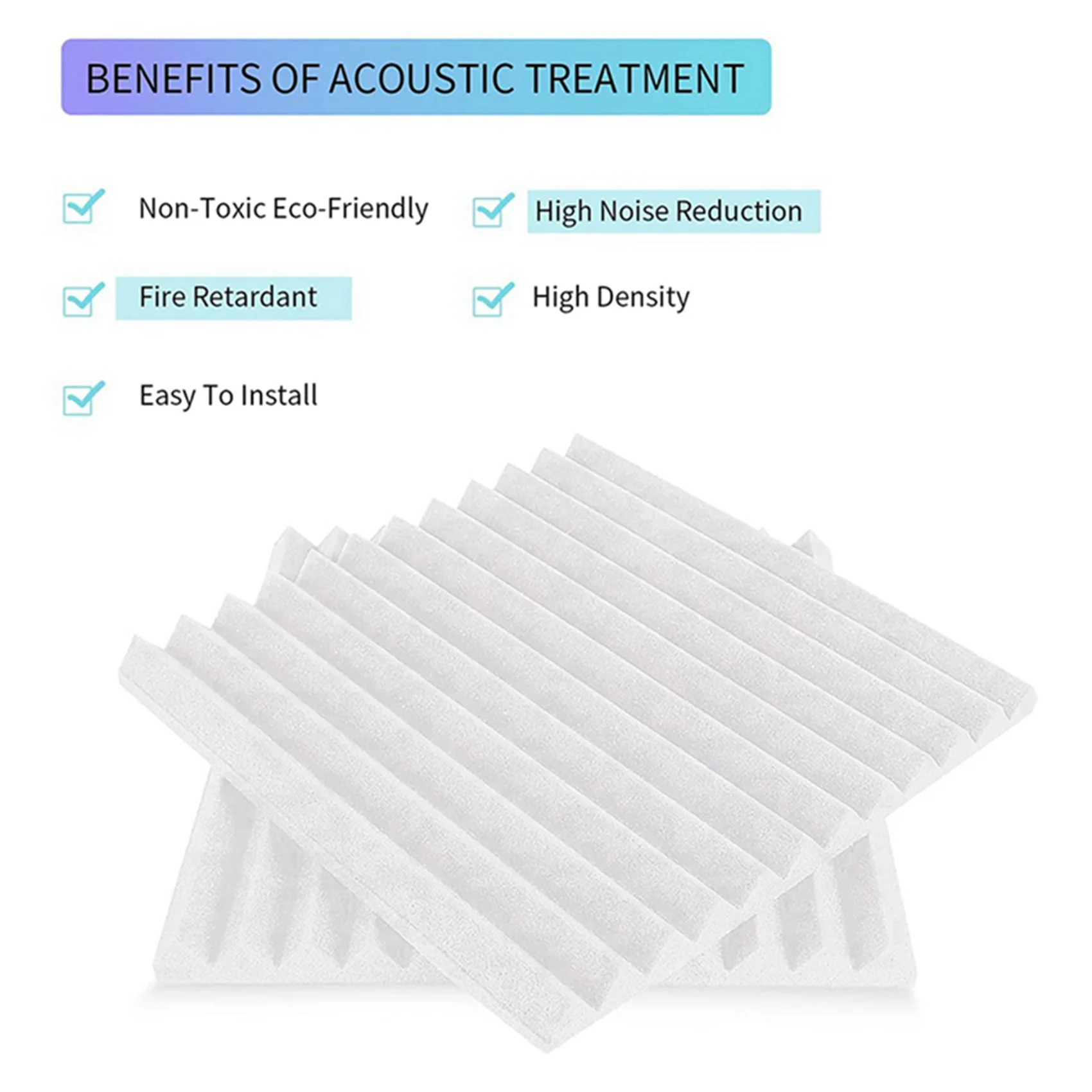 

AEF6-24Pcs Acoustic Foam Board,Studio Wedge Tile,Acoustic Foam Soundproof Pyramid Studio Treatment Wall Panel,Etc,2.5X30x30cm