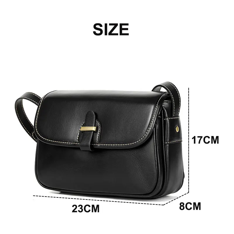 Genuine Leather Women's Bag Luxury Designer 2025 New Women Shoulder Bag Vintage Cow Leather Female Crossbody Square Bags