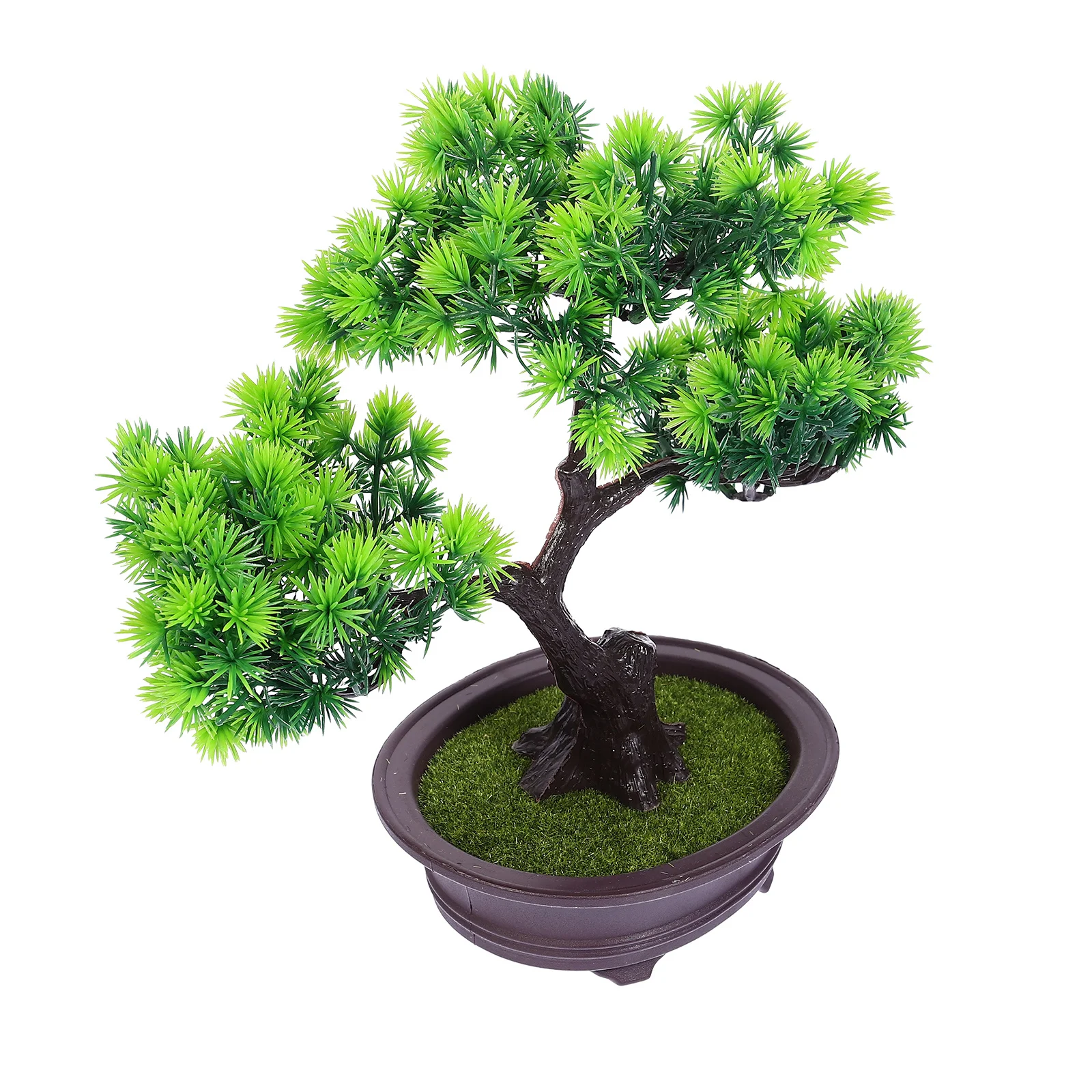 

Artificial Welcome Pine Potted Ornament Simulation Bonsai Plastic Decorative Plant for Office Home Artificial Welcome Pine