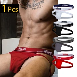 ORLVS New Cotton Gay Men's Thong and G String Men's Panties Breathable Tanga Sexy Underwear Man Jockstrap Underpants for Men