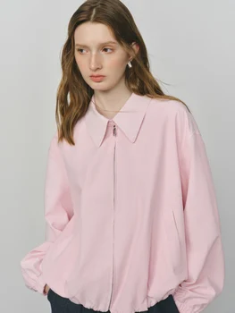 FSLE 2025 New French Barn-Style Raw Glamour Short Jacket Women's Spring Autumn New Arrival Loose Fit Oversize Workwear Coat 2