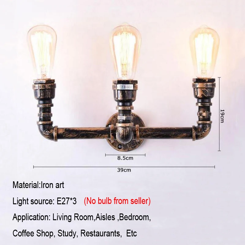 American Water Pipe Wall Lamp Nostalgic Decoration Coffee Shop Industrial Style Corridor stairs balcony Indoor light Wall Sconce