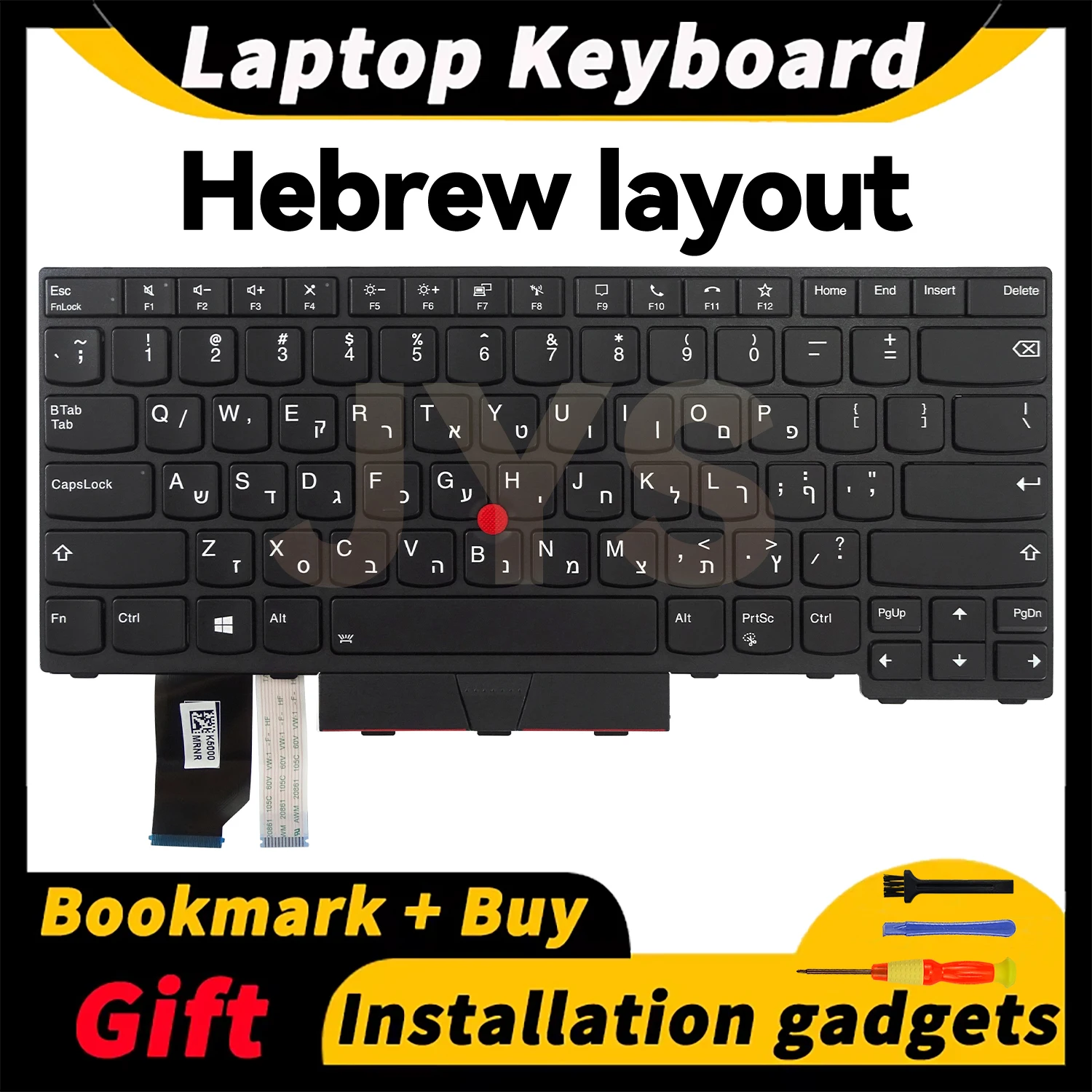

For Lenovo ThinkPad L14 Gen1/L14 Gen2 laptops replacement keyboard with backlit Hebrew layout 5N20W67809 5N20W67845 5N20W67773