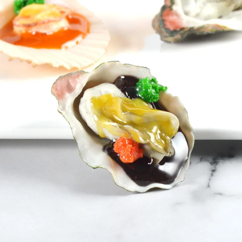 Kitchen Decors PVC Simulated Scallop 6CM Lifelike Seafood Oysters Props Photography Props