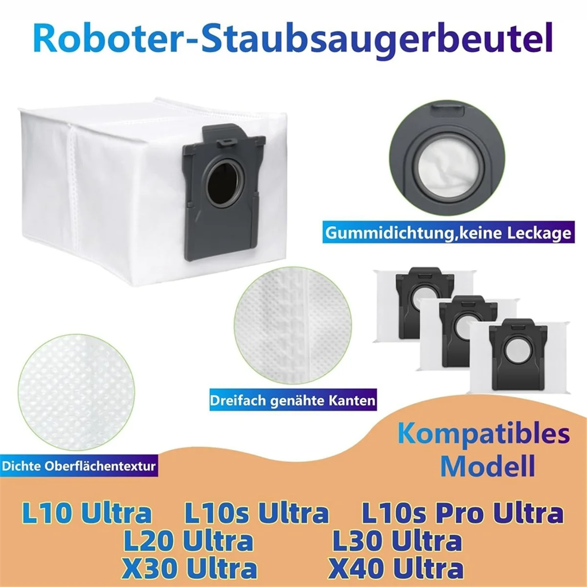 Pembersih vakum sekali pakai untuk Dreame D10 Plus Gen 2/L10s Ultra Gen 2/L40 Ultra /X40 Ultra kantung debu