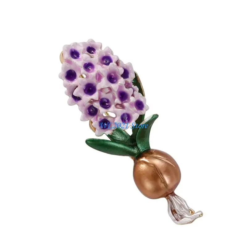 G5GC دبوس لافندر رقيق مصنوع يدويًا، إكسسوار زهور أنيق، إكسسوارات معطف نسائية أنيقة للارتداء اليومي