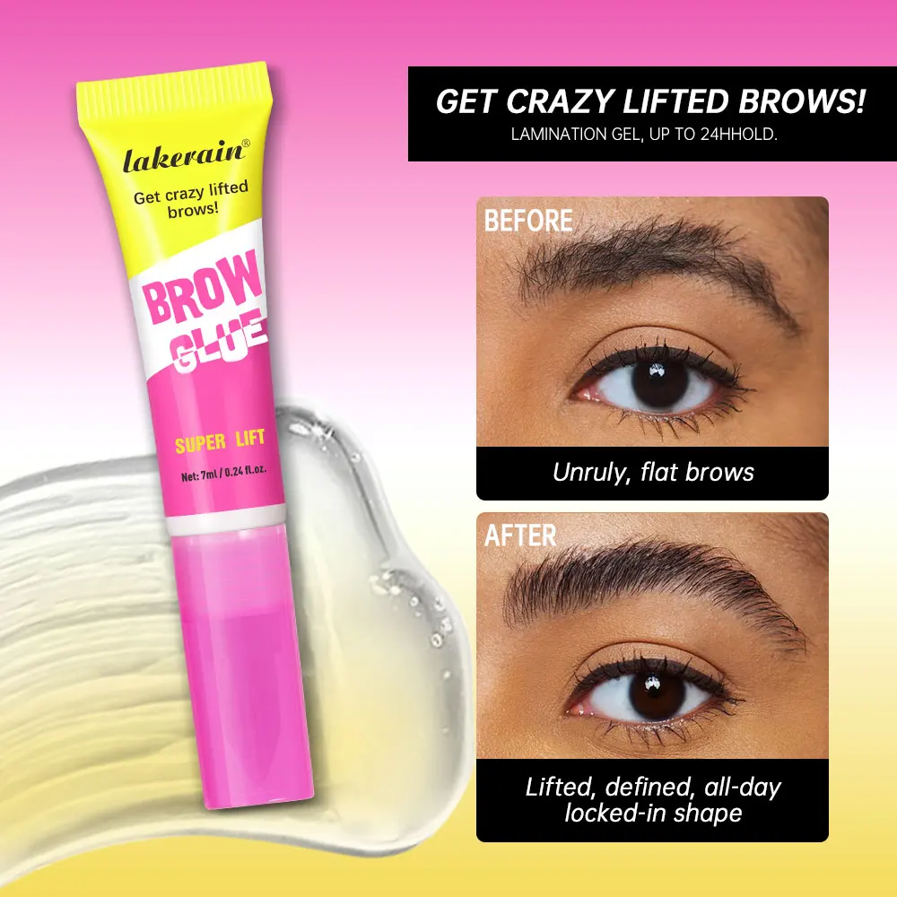Lakerain Eyebrow Gel โปร่งใสยาวนาน Strong Hold Sweat-Proof จัดแต่งทรงผม Eyebrow Gel พร้อมหวีจัดแต่งทรงผมแต่งหน้าคิ้ว