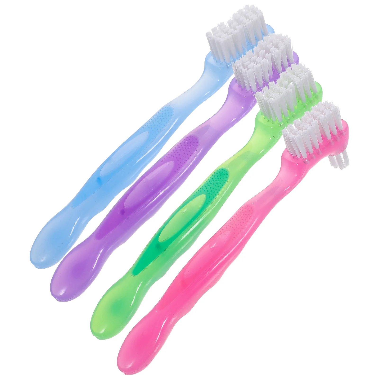 4Pcs Denture Brushes Creative Dual Head Mini Portable Denture Toothbrushes Personal Cleaning Braces for Adults