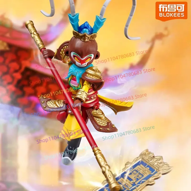 New BLOKEES Building Block Man Classic Version Sun Wukong Equalling Heaven Movable Robot Assembly Model Ornament Toy Gift