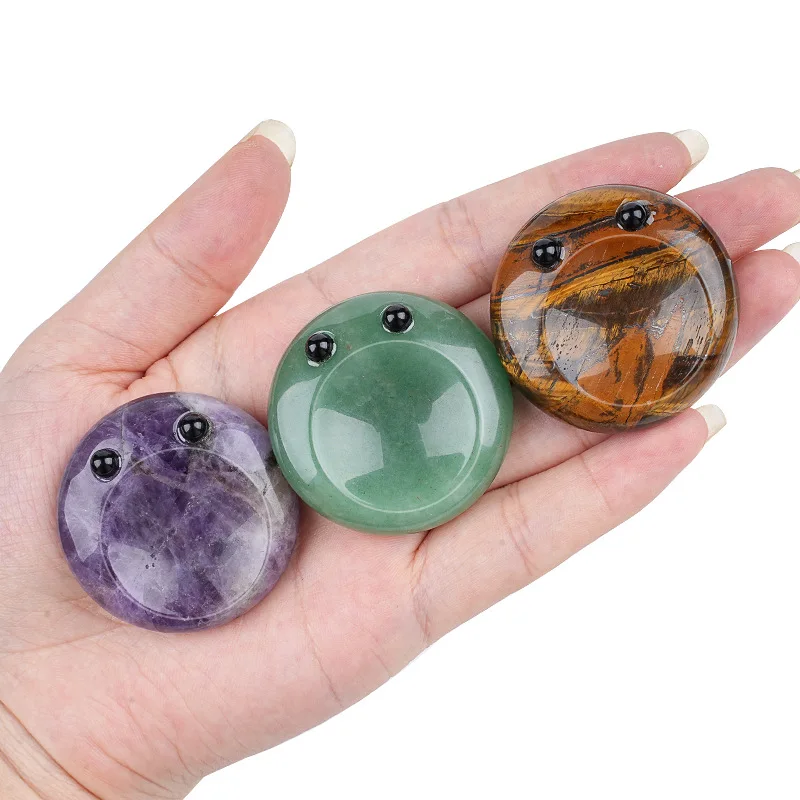1 pièce 40 mm Pierre de méditation mignonne en Améthyste Naturelle, Cristal de Guérison, Pierre de Massage, Pierre Précieuse pour la Paume, Reiki, Méditation, Énergie pour la Maison, Cadeau