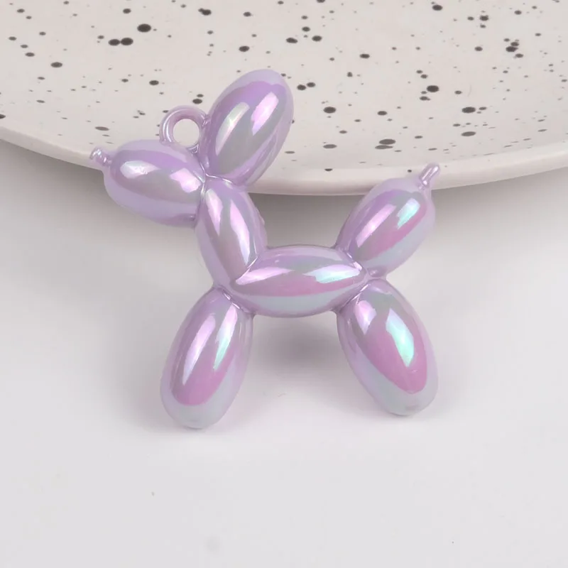 Q Cute Balloon Dog Plated Special Pink Cute Colorful Beads 45mm AB Acrylic DIY Pendant DIY Jewelry Accessories Charms