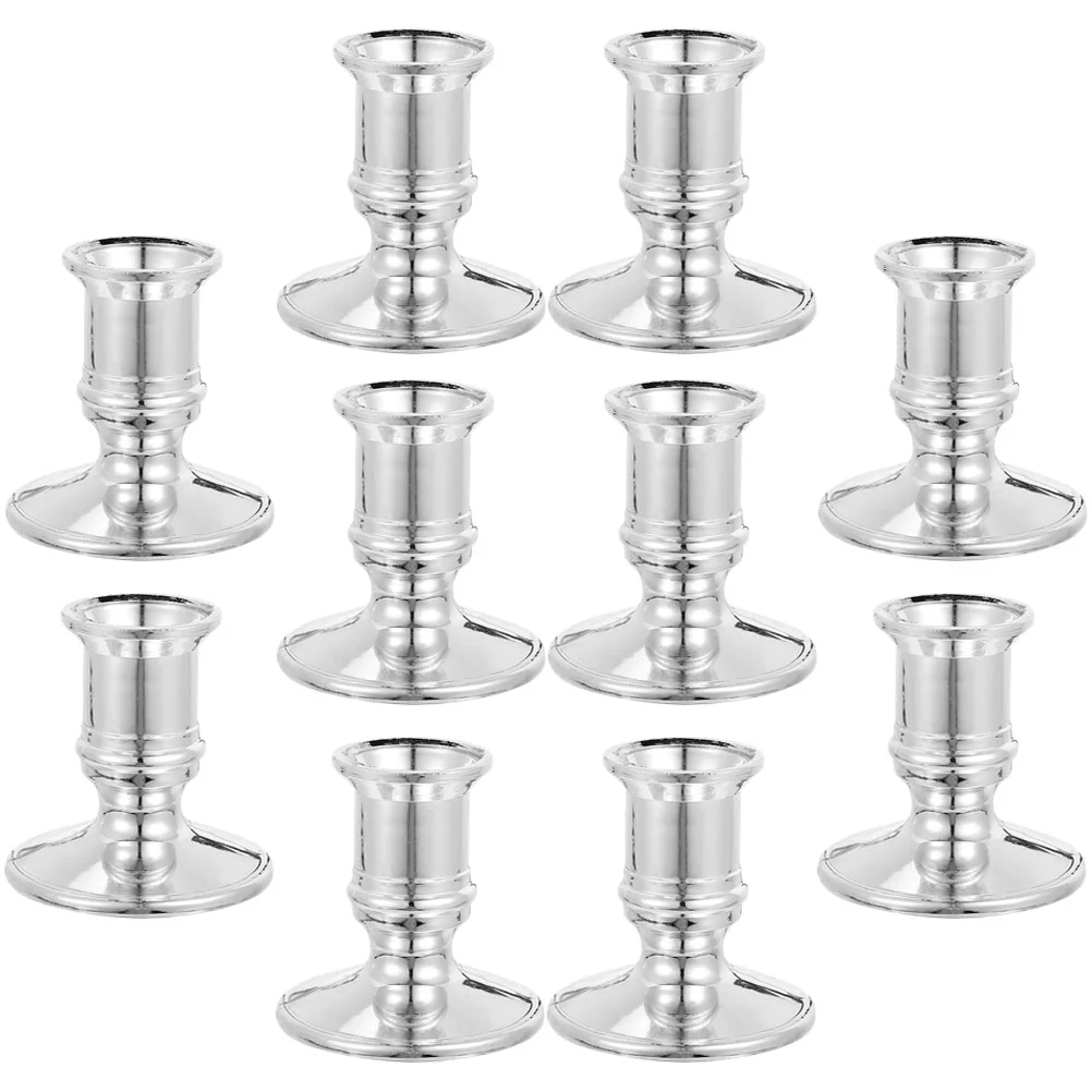 10 Pcs Electronic Base Decorative Candlestick Centerpiece Wedding Centerpieces Holders Taper Desktop Pillar