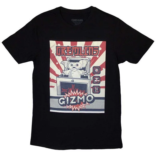 

Vtg Black GREMLINS Gizmo Japanese Advert Black Shirt - Adults Unisex T shirt