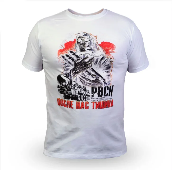 Creative Design Russian Missile Death Nuclear T-Shirt 100% Cotton O-Neck Short Sleeve Summer Casual Mens T-shirt Streetwear
