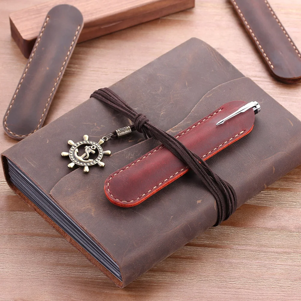 

Pen Case Handmade Pens Pouch Brown Multi Pen Holder For School Office Stationery Gift Storage Organizer